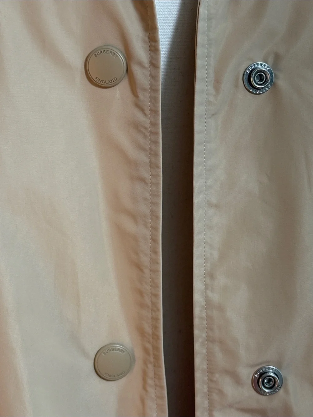 Burberry Beige Long Raincoat with Snap & Zip Front - Picture 2 of 16